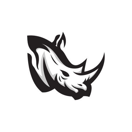 Rhino Animal Head Vector Logo Designのイラスト素材