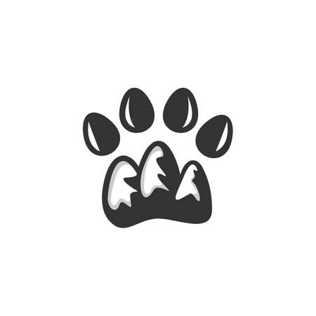 Paw Mountain Vector Logo Designのイラスト素材