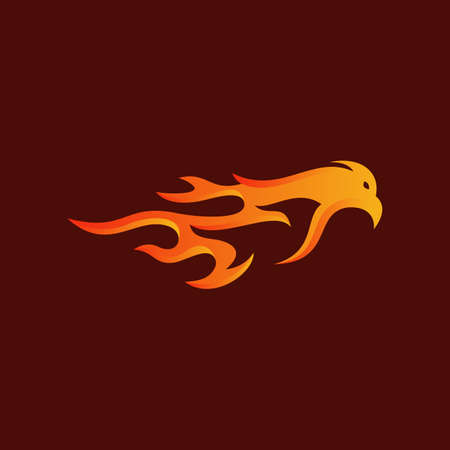 Eagle Fire Gradient Color Logo Designのイラスト素材