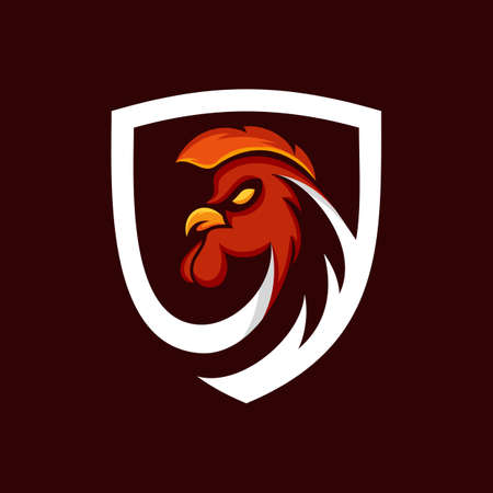 Animal Rooster Shield  Designのイラスト素材