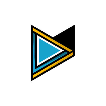 Letter M Play Modern Logo Designのイラスト素材