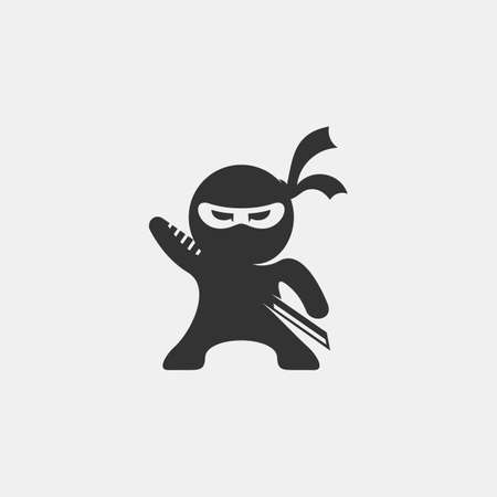 Ninja Sword Cute Vector Designのイラスト素材