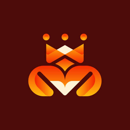 Fox Animal Crown Business Designのイラスト素材