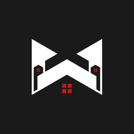 Letter W Home Business Logo Designのイラスト素材