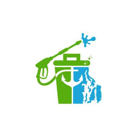 Rhode Island Bin Cleaning Logo Designのイラスト素材