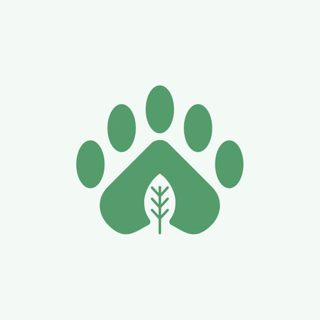 Paw Nature Leaf Business Logo Designのイラスト素材