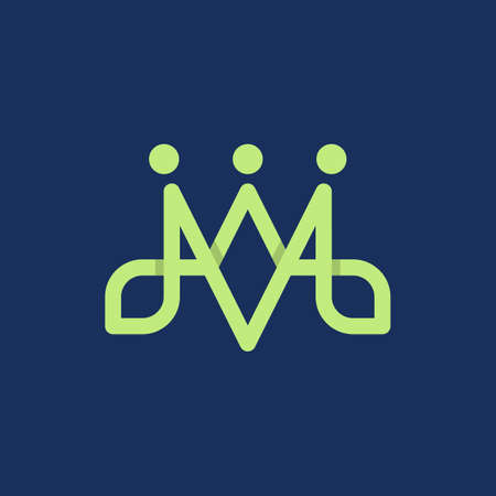 Letter M Crown Leaf Business Logo Designのイラスト素材