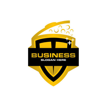 Bin Cleaning Shield Business Logo Designのイラスト素材