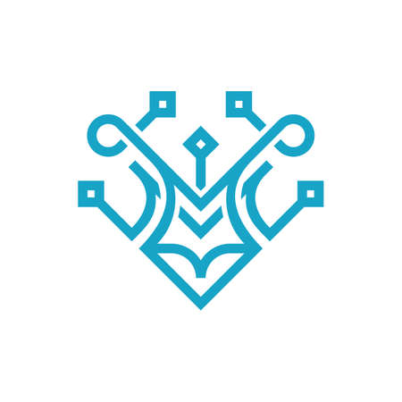 Letter M Tech Fox Business Logo Designのイラスト素材