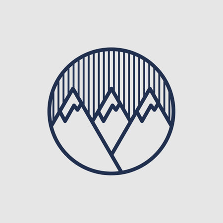 Mountain Triple Outline Logo Designのイラスト素材