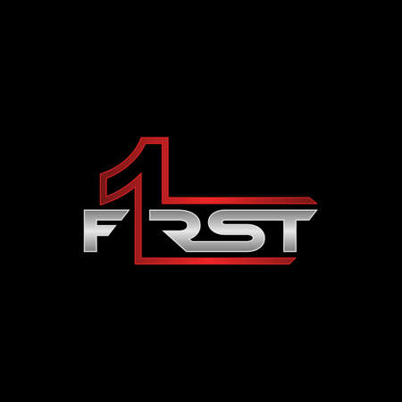 First One Typography Logo Designのイラスト素材