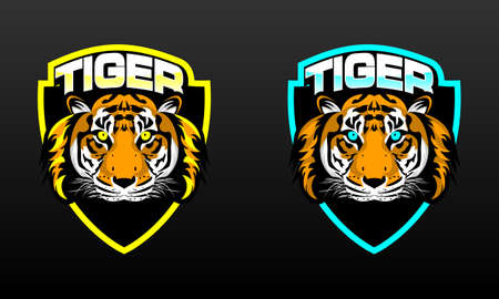 Tiger Angry Stamp Vector Designのイラスト素材