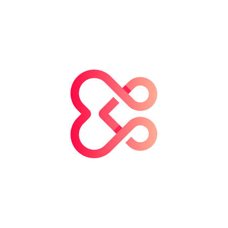 Letter C Love Line Logo Designのイラスト素材