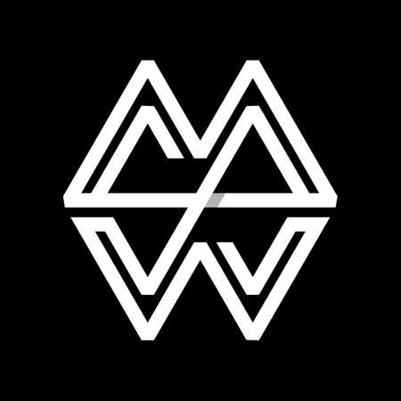 Letter MW Infinity Line Logo Designのイラスト素材