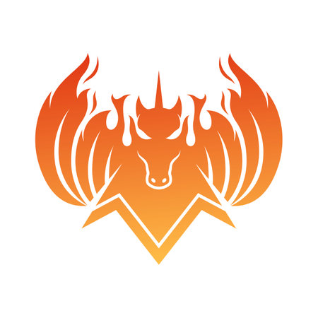 Animal Pegasus Fire Business Logo Designのイラスト素材