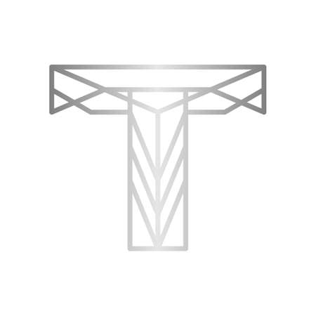 Letter T Line Creative Logo Designのイラスト素材