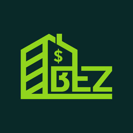 Letter BEZ Home Line Logo Designのイラスト素材