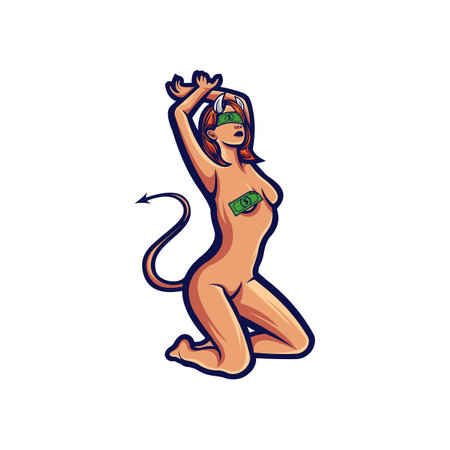Stripper Devil Money Vector Designのイラスト素材