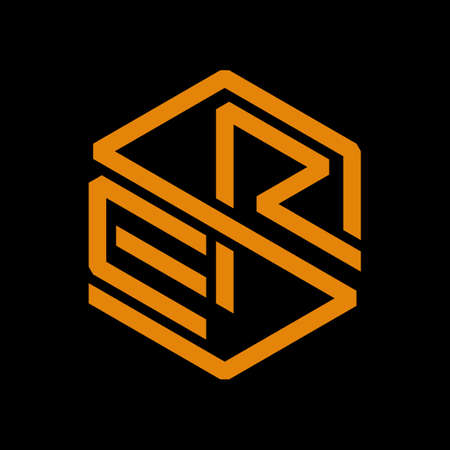 Letter SER Hexagon Logo Designのイラスト素材