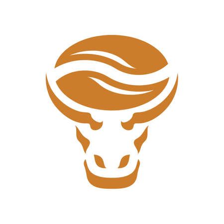 Animal Bull Coffee Bean Logo Designのイラスト素材