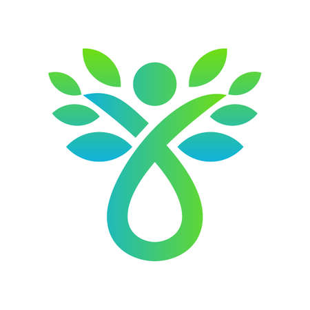 Human Leaf Drop Business Logo Designのイラスト素材