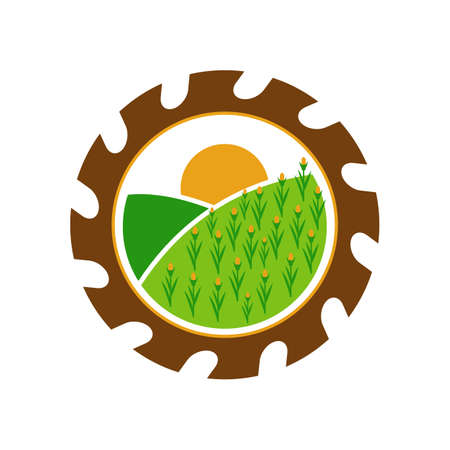 Cornfield Saw Business Logo Designのイラスト素材