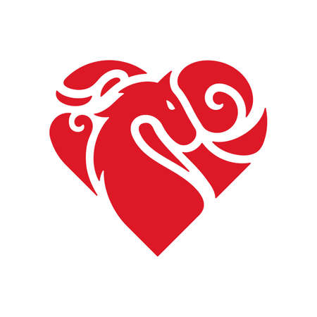 Horse Love Business Logo Designのイラスト素材