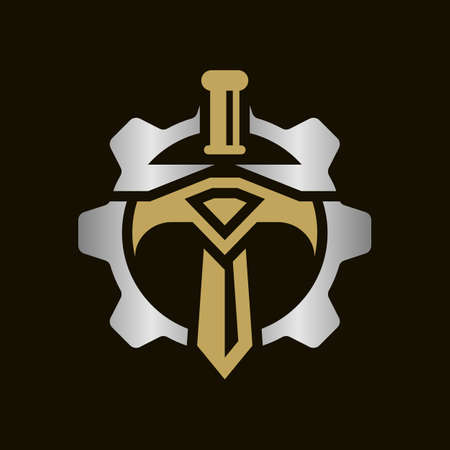 Sword Gear Business Logo Designのイラスト素材