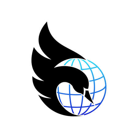 Swan Globe Line Business Logo Designのイラスト素材
