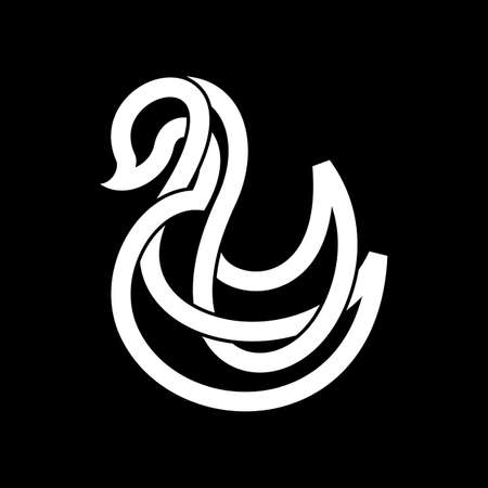 Animal Swan Line Business Logo Designのイラスト素材