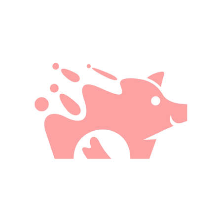 Animal Pig Splash Business Logo Designのイラスト素材