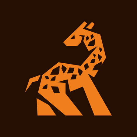 Giraffe Geometric Simple Logo Designのイラスト素材