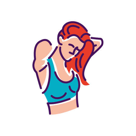Beauty Woman Line Creative Logo Designのイラスト素材