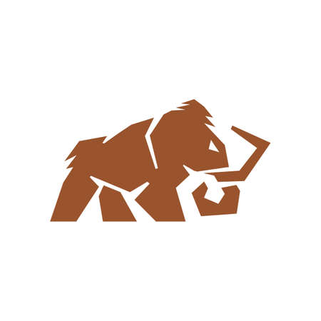 Animal Mammoth Geometric Logo Designのイラスト素材