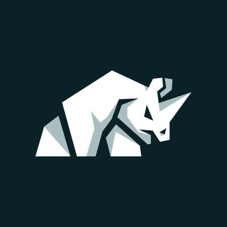 Rhino Simple Geometric Logo Designのイラスト素材
