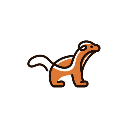 Animal Beaver Line Creative Logo Designのイラスト素材