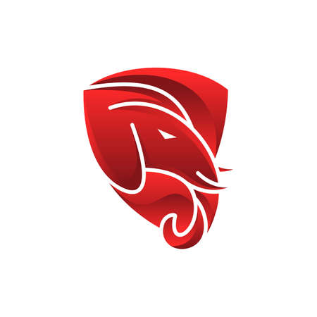 Elephant Shield Modern Logo Designのイラスト素材
