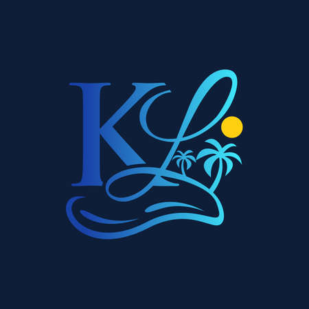 Letter KL Beach Business Logo Designのイラスト素材