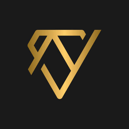 Letter VN Diamond Line Logo Designのイラスト素材