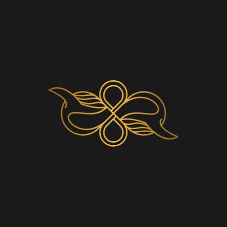 Whale Infinity Line Logo Designのイラスト素材