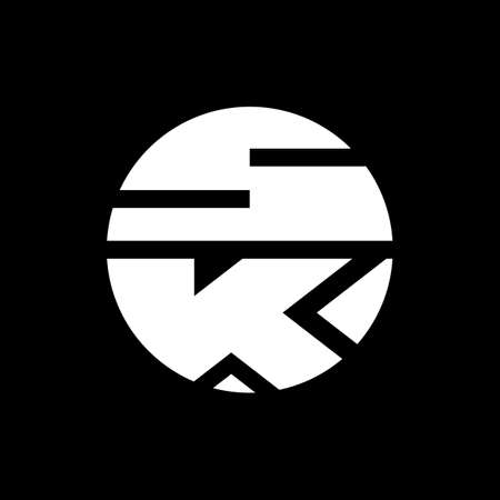 Letter SK Circle Logo Designのイラスト素材