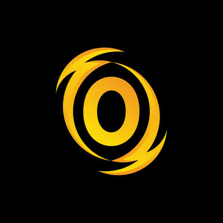 Letter O Thunder Logo Designのイラスト素材