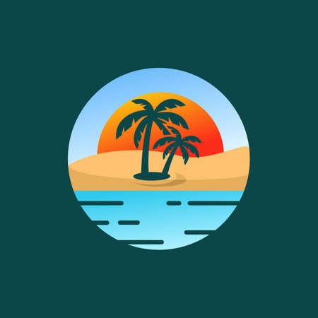 Island Holiday Vector Logo Designのイラスト素材