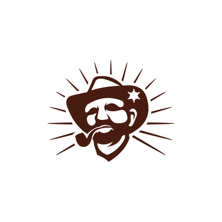 Man Cowboy Vector Logo Designのイラスト素材