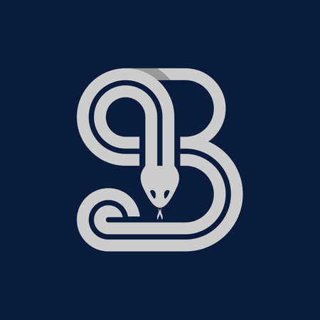 Letter B Snake Logo Designのイラスト素材