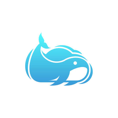 Cloud Whale Creative Logo Designのイラスト素材