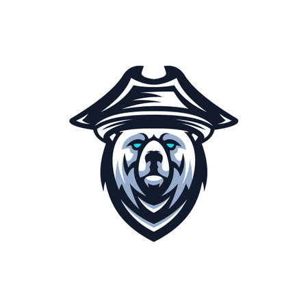 Animal Bear Pirates Logo Designのイラスト素材