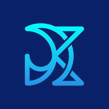 Letter K Wave Ocean Logo Designのイラスト素材