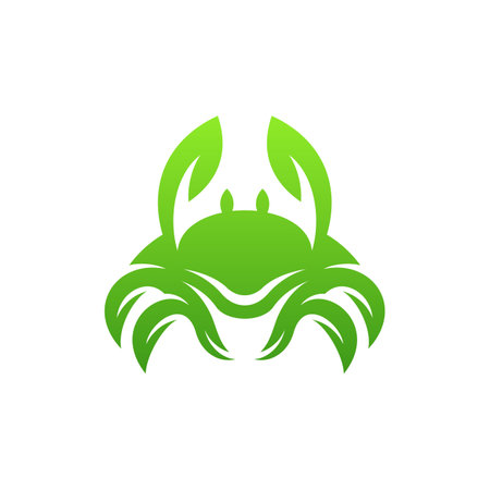 Crab Nature Leaf Logo Designのイラスト素材