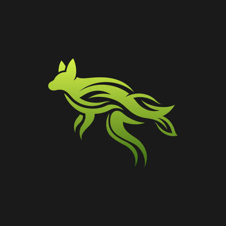 Animal Kangaroo Leaf Logo Designのイラスト素材